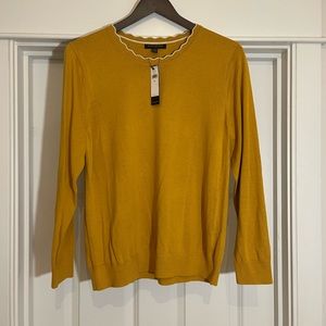 NWT Republic Scalloped Mustard Yellow Sweater